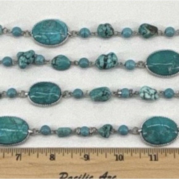 Stauer Caribbean Larimar 36” Station Turquoise Necklace NIB - Picture 4 of 13